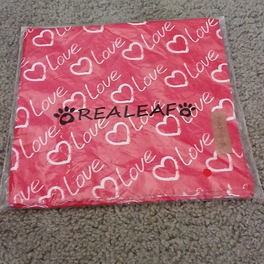 Realeaf Love Dog Bandanas 2 Pack, Reversible Valentines Day Pet Scarf Sz…